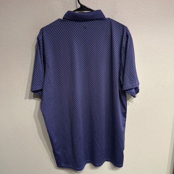 Greyson Mens Large Wolf Print Pattern Purple Golf Polo Shirt Performance - Picture 5 of 8